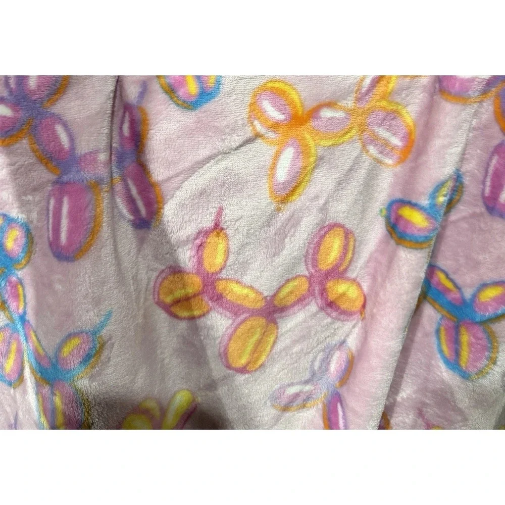 Rachel Roy Pink Balloon Dog PLUSH Throw Blanket Oversized 60x70